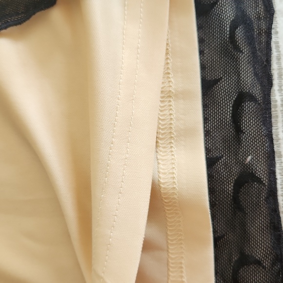 Black with nude liner mini skirt - Picture 3 of 3